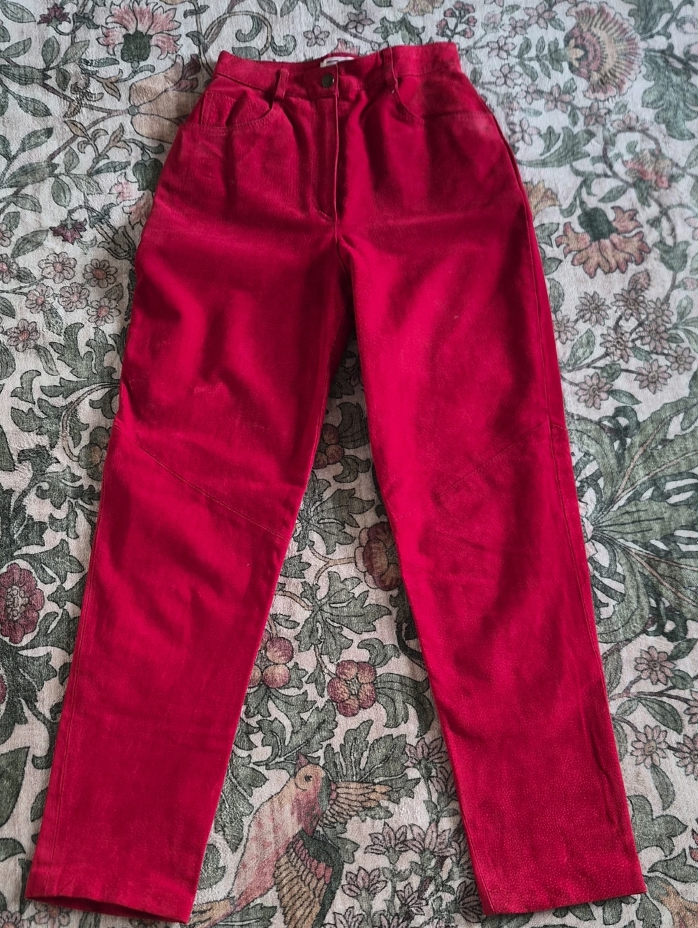 Vintage Lord & Taylor Red Genuine Leather Pants 24" Waist
